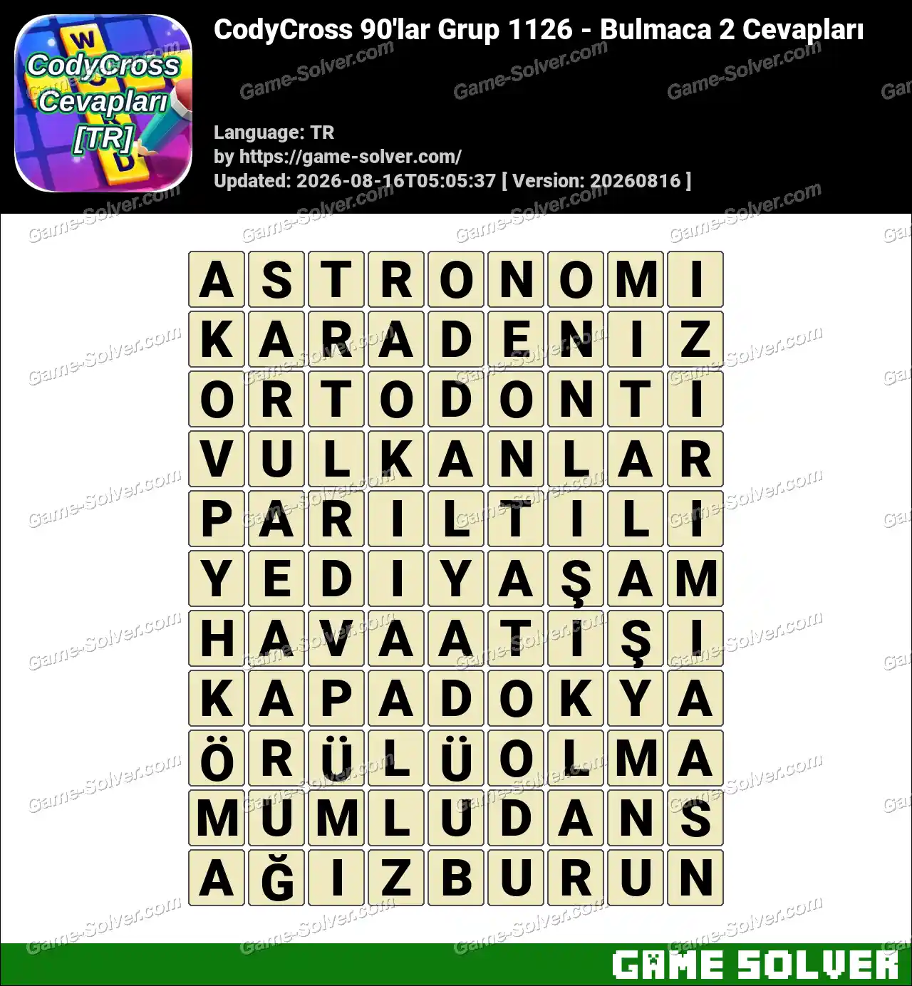 CodyCross 90’lar Grup 1126 – Bulmaca 2 Cevapları